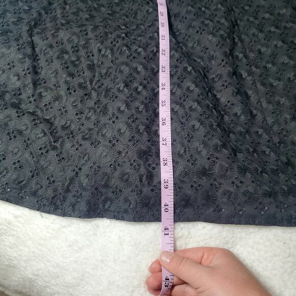 Nanette Lepore Black Bustier Eyelet Lace Dress Women's Size 10 Black Midi A-Line - Picture 16 of 16